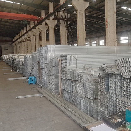 MEIHUA Round tube, square tube, channel steel, etc. Hot-dip galvanized square pipe processing cutting square pipe steel